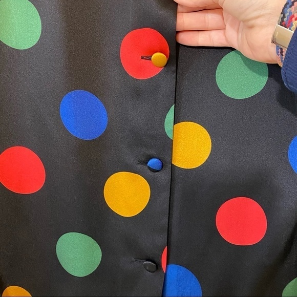 Vintage Silk Polka Dot Roberto Quaglio Blouse Sz 38 Small - Picture 3 of 10